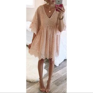 Anthropologie Akemi + Kin Blush Eyelet Tunic Dress size 0